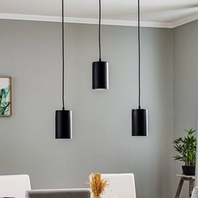 TEMAR LIGHTING Lampada a sospensione ZW Tube 170, a 3 luci, nero