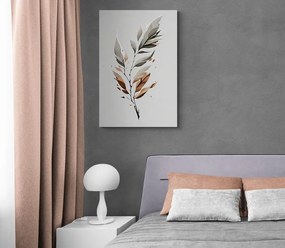 Quadro su tela – Foglia minimalista in movimento