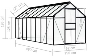 Serra Antracite in Alluminio 9,31 m²