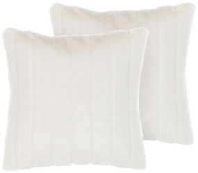 Set di 2 cuscini pelliccia bianco 45 x 45 cm PUMILA Beliani