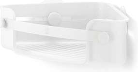 Mensola angolare per bagno bianca in plastica riciclata senza foratura Flex - Umbra