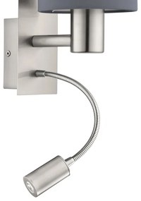 Eglo 96479 - Lampada LED flessibile PASTERI 1xE27/40W+LED/3,8W grigio