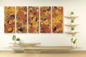 Quadri 5 pezzi – Astrazione ispirata a G. Klimt
