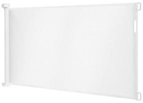 Costway Rete di sicurezza retrattile, Cancello 137 cm per bambini con materiale durevole, Bianco