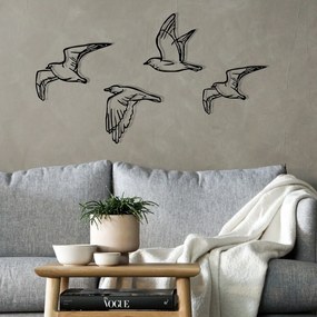 Decorazione murale in metallo in set di 4 pezzi 100x24 cm Zevahir - Wallity