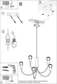 Apparecchio a sospensione nero ø 45 cm Karim - Sollux