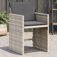 Sedie da Giardino con Cuscini 4 pz Grigio Chiaro in Polyrattan 4007460