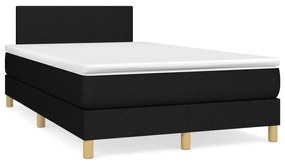 Letto a molle con materasso e led nero 120x190 cm in tessuto