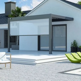 Tenda laterale manuale 4M per pergole Ombréa S2 - Antracite