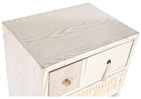 Cassettiera DKD Home Decor Abete Naturale Cotone Bianco (48 x 35 x 89 cm)