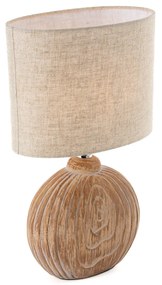 Lampada da tavolo in stile country beige con marrone 39 cm - Djo