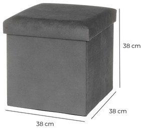 Poggiapiedi in velluto grigio scuro Estela - Casa Selección