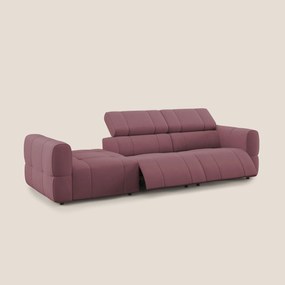 Giotto Divano con terminale e opzione relax elettrico in microfibra effetto velluto impermeabile T09