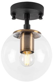 Lampada da soffitto nera con paralume in vetro ø 15 cm Atmaca - Opviq lights