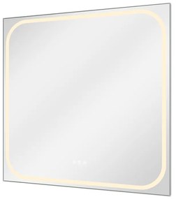 Specchio con illuminazione integrata bagno quadrato SENSEA L 80 x H 80 x P 3 cm