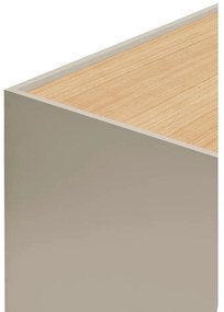 Comodino beige/tonalità naturale con decoro in rovere Otto - Teulat