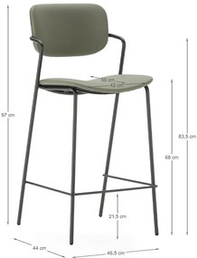 Set di sgabelli da bar kaki 2 pz (altezza seduta 68 cm) Maika - Marckeric