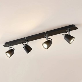 Lindby Noria faretto soffitto, nero, 4 luci