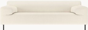 Divano 3 posti in velluto a coste bianco/nero freistil180, larg. 222 cm