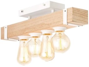 Brilliant - Lampadario a plafone WHITEWOOD 4xE27/30W/230V