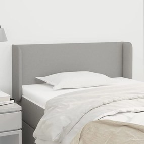 Testiera Ad Orecchio Grigio Chiaro 103x16x78/88 Cm İn Tessuto /