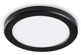 Plafoniera Moderna Aura Materie Plastiche Nero Led 20W 4000K D22Cm