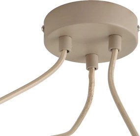 Lampada a sospensione di design beige con vetro opalino a 3 luci - Tulip
