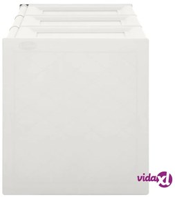 vidaXL Baule per Cuscini Bianco Angora 125x40x42 cm 130 L