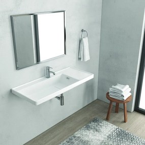 Lavabo sospeso ceramica 60cm bianco lucido Litos-TT86 - KAMALU