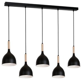 Lampadario a sospensione con filo NOAK WOOD 5xE27/60W/230V