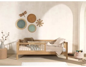 Letto da bambini di colore naturale in rovere massiccio con rete inclusa 90x200 cm Forrest – Vipack