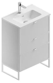 Mobile sottolavabo e lavabo Quadra per vasca centrale bianco in mdf L 60 x H 93 x P 39 cm 3 cassetti