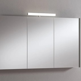 Pensile con luce Akira laccato lucido grigio L 120 x H 70 x P 15.5 cm