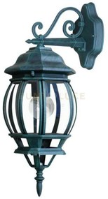 Applique down santiago nera e verde 1 luce attacco e27 ip44 15,5x25...