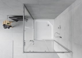 Mexen Rio cabina doccia quadrata 90 x 90 cm, trasparente, cromo + piatto doccia Rio, bianco - 860-090-090-01-00-4510