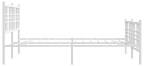 Giroletto con testiera e pediera metallo bianco 160x200 cm