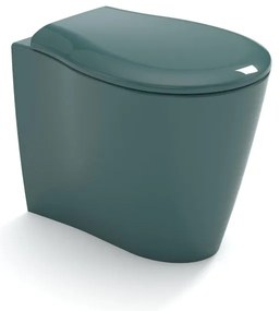 Vaso WC filomuro OLYMPIA CERAMICA soft, sedile incluso P 55 x L 36 x H 42 cm verde lucido