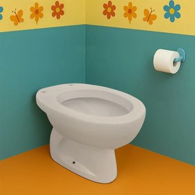 Vaso WC infanzia H 31 bianco in ceramica con scarico a pavimento