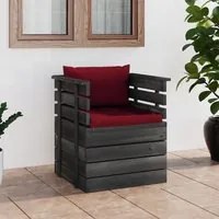 Poltrona da Giardino con Cuscini in Legno di Pino cod mxl 74530