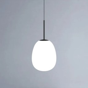 Lampadario Moderno Drop nero paralume bianco E27 MILOOX