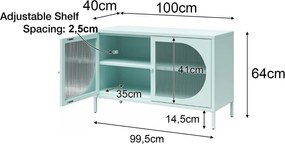 Vetrina in metallo nero 100x64x40 cm Luna - Støraa