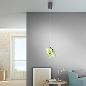 Lampadario LED design Zula nero Ø15.8cm, luce calda 800 lumen, PAUL NEUHAUS