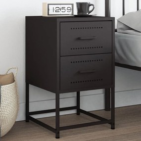 Comodino Nero 36x39x60,5 Cm İn Acciaio /