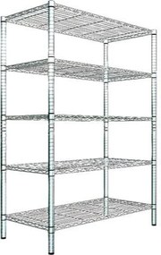 Scaffale in Acciaio Cromato 5 Ripiani 90x35x180 cm Fadi...