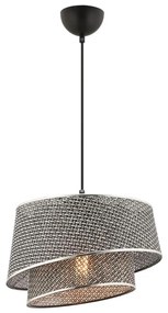 Lampada a sospensione con cavo BARETTE 1xE27/60W/230V grigio/cromo lucido