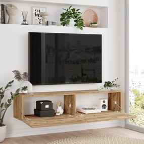 Mobile Tv Sospeso 140x32x30 Effetto Legno Rovere Future