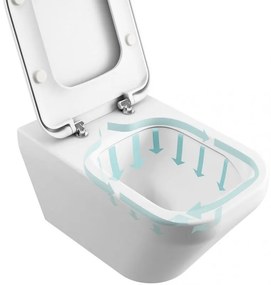 Vaso WC filo muro in ceramica completo di sedile softclose - CUBE