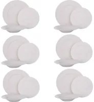 Servizio 18 pezzi tavola porcellana Lobelia bianco