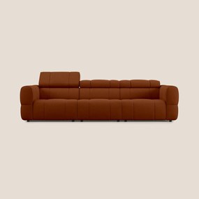 Giotto Divano modulare a 3 sedute con opzione relax elettrico in microfibra effetto velluto impermeabile T09