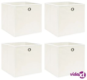 vidaXL Scatole Portaoggetti 4pz Bianche 32x32x32 cm Tessuto
